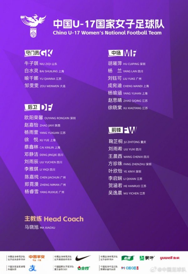 为备战U-17女足世界杯，U-17女足国家队将组织2026年第七期集训
